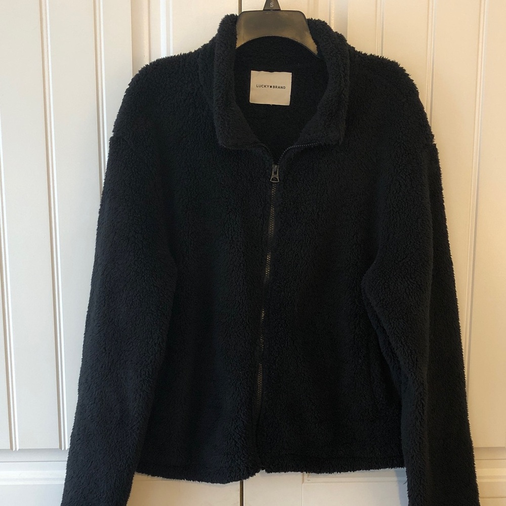 Lucky Brand Cozy Black Teddy Jacket